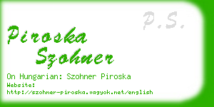piroska szohner business card